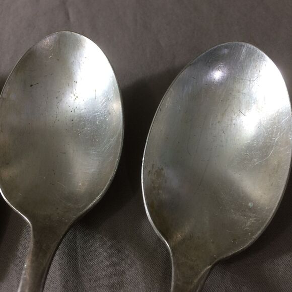 Vintage Silverplate Serving Pieces Lot Floral Swirl Pattern 2 Spoons, Pie Server - Picture 4 of 7